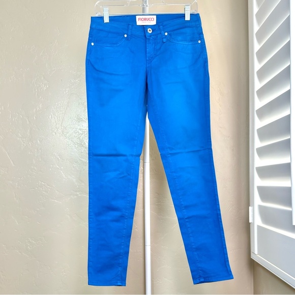 NOS: Deadstock Fiorucci Women's Vibrant Blue Ultra Low Waist Pants Size 28 - Picture 1 of 9